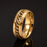 Men’s Faith Spinner Chain Ring – 8mm Titanium Steel Rotating Christian Band