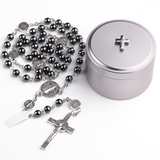 Black Onyx Rosary Necklace: A Bold Token of Devotion for Prayer & Daily Wear