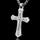 Modern Two-Tone Cross Necklace – A Bold Daily Reminder of Faith