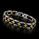 Men's Stainless Steel Cross Bracelet – Christian Faith Jewelry | Silver & Gold-Tone Options