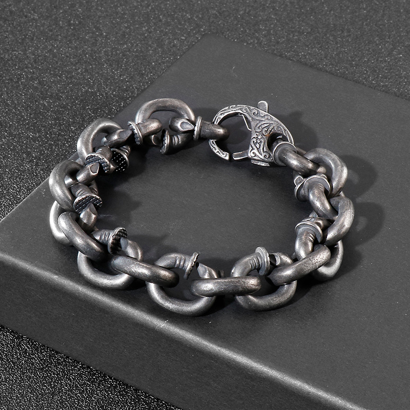 Men's Stainless Steel Spike Bracelet