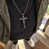 The Passion of Christ S925 Silver/Titanium Steel Cross Necklace