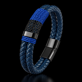 Blue Braided Leather Cross Bracelet – A Daily Reminder of Faith