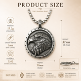 Vintage Double-Sided Embossed Bald Eagle Medal Stainless Steel Men’s Necklace