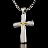 Starburst Cross Necklace – Silver Christian Pendant