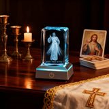 Divine Mercy LED Crystal Lamp: A Christian Symbol of Trust & Healing