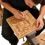 Handcarved Beechwood Nativity Scene Relief: Let Christmas’ Quiet Truth Settle in Your Home