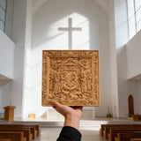 Handcarved Beechwood Nativity Scene Relief: Let Christmas’ Quiet Truth Settle in Your Home