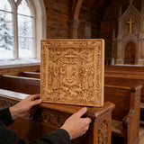 Handcarved Beechwood Nativity Scene Relief: Let Christmas’ Quiet Truth Settle in Your Home