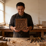 Handcarved Beechwood Nativity Scene Relief: Let Christmas’ Quiet Truth Settle in Your Home