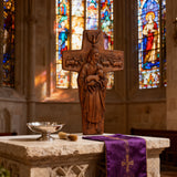 Beechwood Good Shepherd Cross Hand-Carved Shepherd Icon | Finding Rest in His Loving Arms