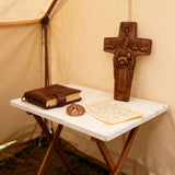 Beechwood Good Shepherd Cross Hand-Carved Shepherd Icon | Finding Rest in His Loving Arms