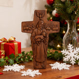 Beechwood Good Shepherd Cross Hand-Carved Shepherd Icon | Finding Rest in His Loving Arms