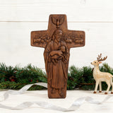 Beechwood Good Shepherd Cross Hand-Carved Shepherd Icon | Finding Rest in His Loving Arms
