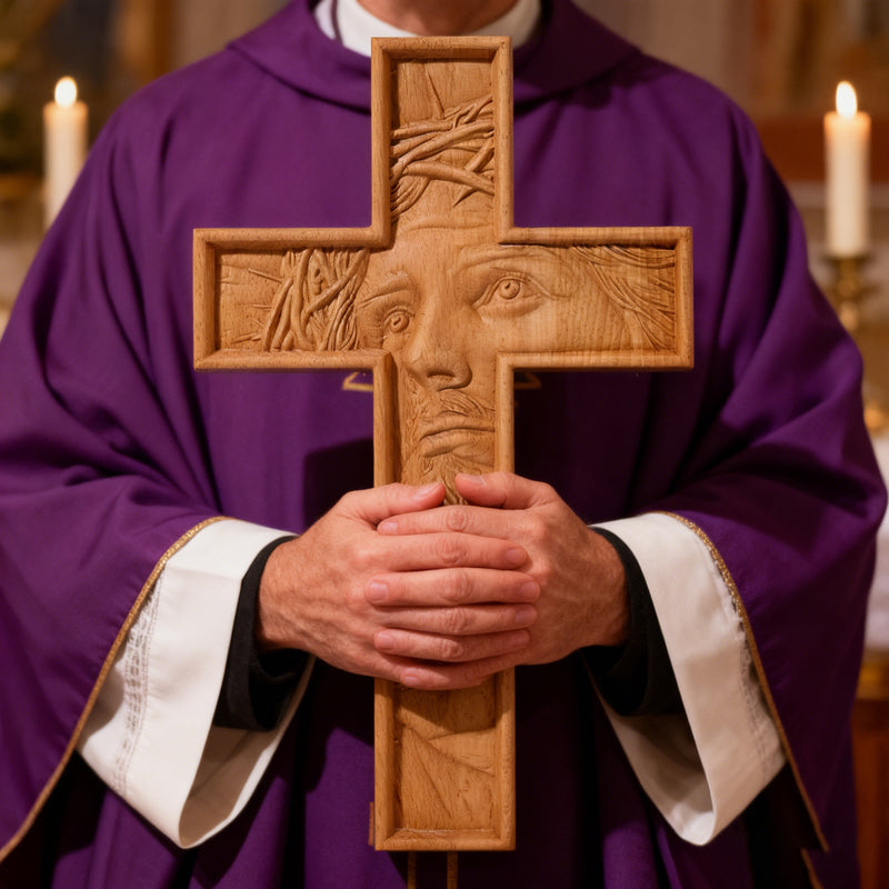Close-up detail of the Crown of Thorns and Jesus' face