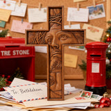 "Jesus with the Crown of Thorns" Beechwood Cross Wall Hanging