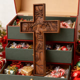 "Jesus with the Crown of Thorns" Beechwood Cross Wall Hanging