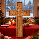 "Jesus with the Crown of Thorns" Beechwood Cross Wall Hanging