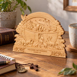 Hand-Carved Beechwood Noah’s Ark Wall Art – God Keeps His Promises (Genesis 9:13) | Christian Home Decor