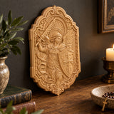 St. Michael Archangel Hand-Carved Wooden Wall Plaque – Sword & Shield of Divine Protection