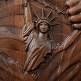 Lady Liberty Wall Decor Art Wood Sculpture