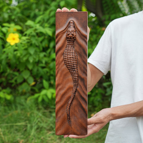 Crocodile Wall Mounted Wooden Wall Art