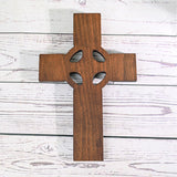 Irish Celtic Cross Wooden Hand Carved Cross for Wall Decor, Religious Gift Cross