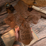 American Eagle Wooden Cross - God Bless America (Light-colored models)