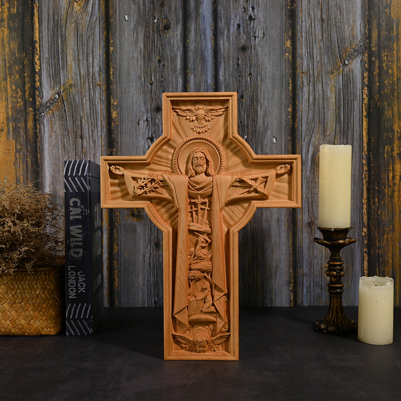 Bgcopper Ascension von Jesus Holz schnitzerei Kreuz-2023 NEUE VERSION