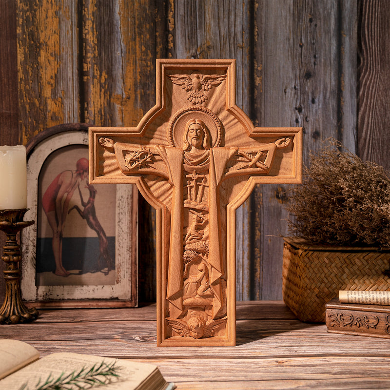 Bgcopper Ascension von Jesus Holz schnitzerei Kreuz-2023 NEUE VERSION