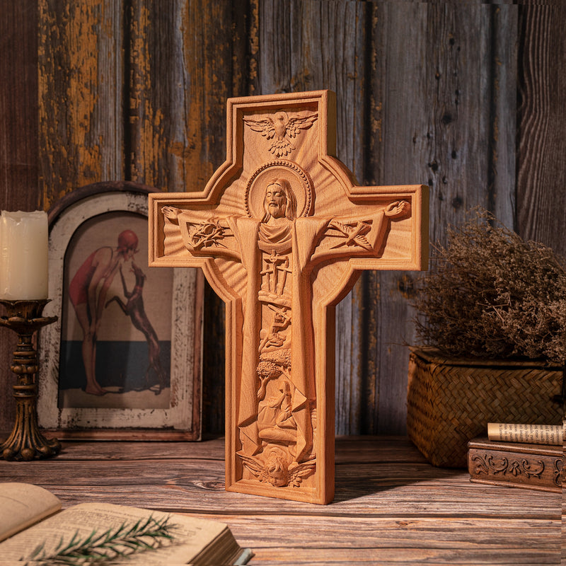 Bgcopper Ascension von Jesus Holz schnitzerei Kreuz-2023 NEUE VERSION