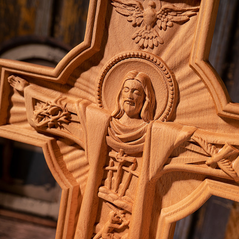 Bgcopper Ascension von Jesus Holz schnitzerei Kreuz-2023 NEUE VERSION