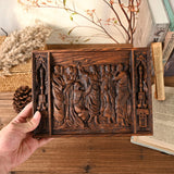 Beech wood Thomas and Jesus resurrection scene wall hanging - BGCOPPER