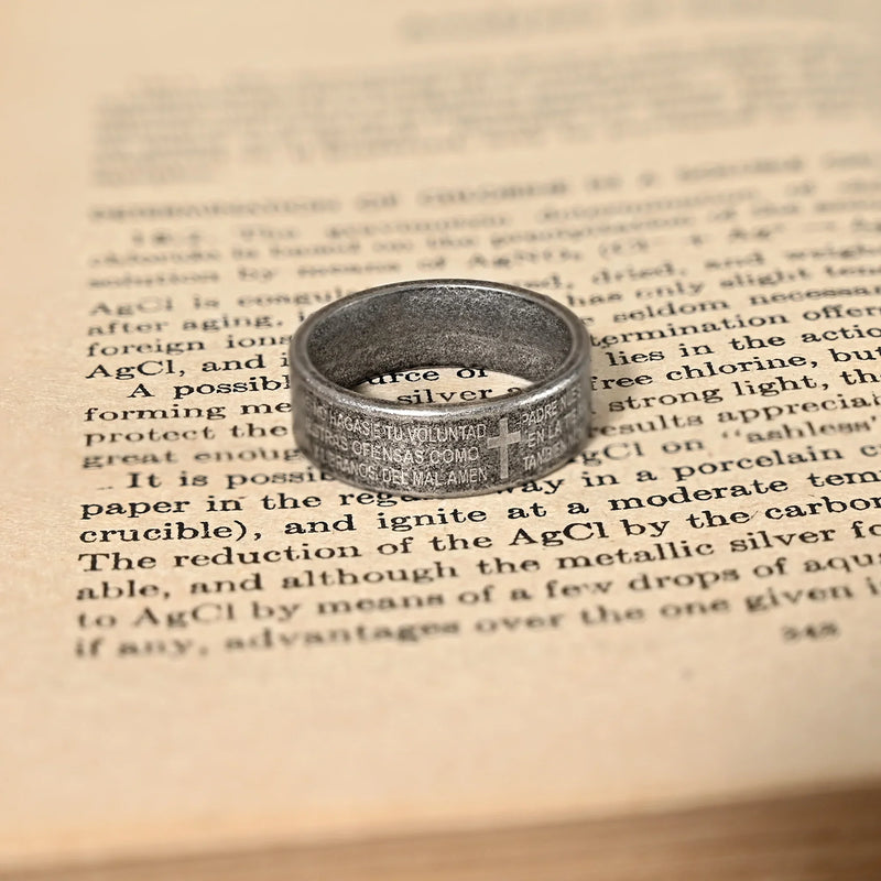 Stainless Steel Scripture Cross Rings: Faith, an Eternal Psalm Engraved on Your Fingertips - BGCOPPER