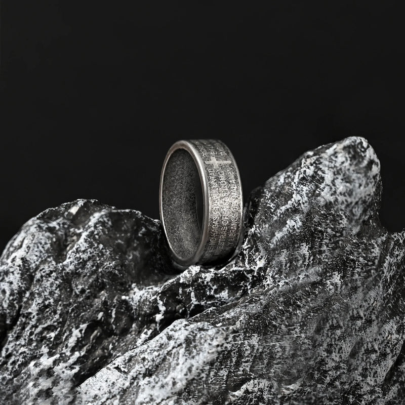 Stainless Steel Scripture Cross Rings: Faith, an Eternal Psalm Engraved on Your Fingertips - BGCOPPER