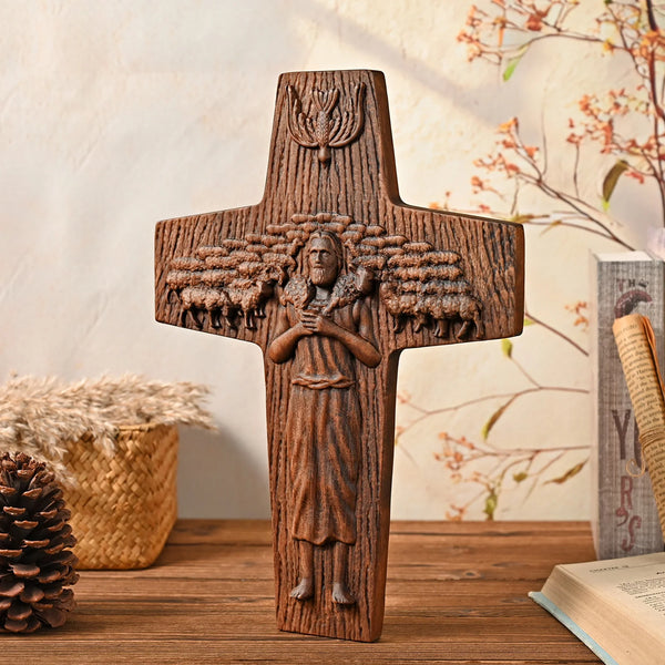 “Good Shepherd” Jesus Shepherd Wooden Wall Hanging - BGCOPPER