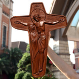 Red-brown The Unity Cross carving wood Schoenstatt - Sorrowful Mother/Passion Crucifix