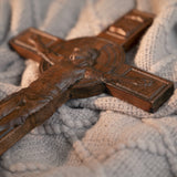 Bgcopper INRI Wood Carving Crucifix