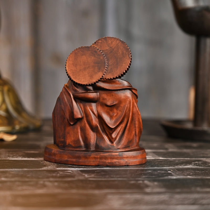 Holy Family Round Wooden Tabletop Ornament