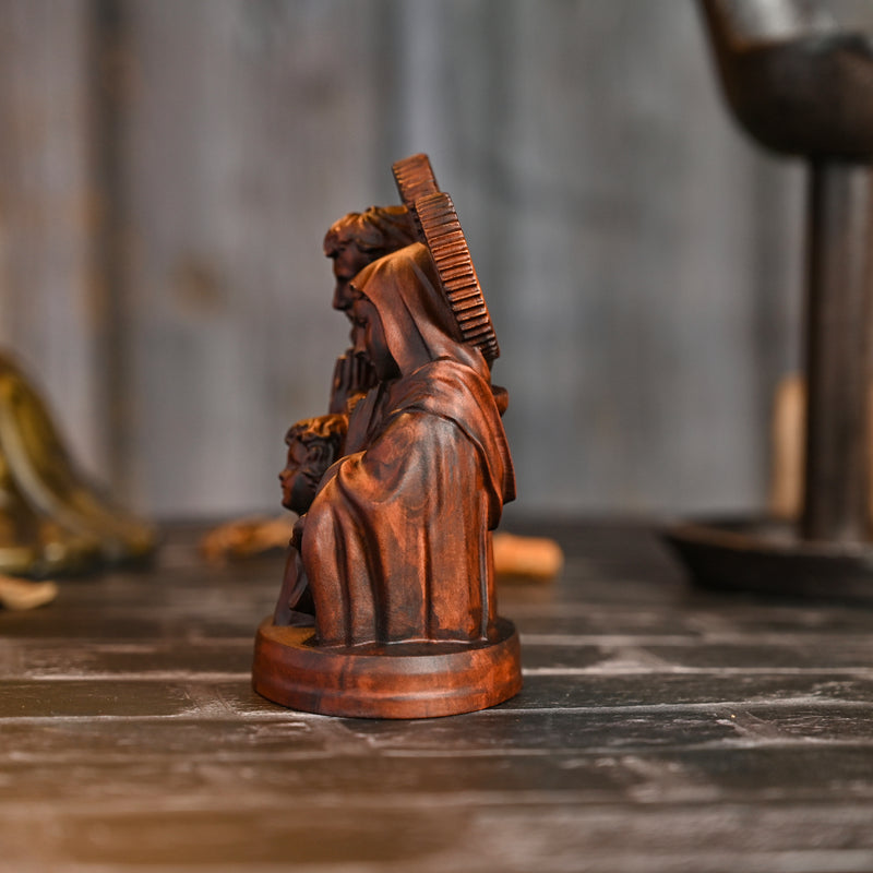 Holy Family Round Wooden Tabletop Ornament