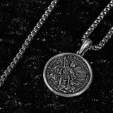 Archangel Michael S925K Silver Round Necklace