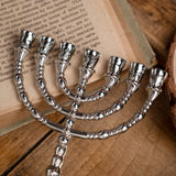 12 Tribes of Israel Menorah, Jerusalem Temple 7 Branch Jewish Candle Holder