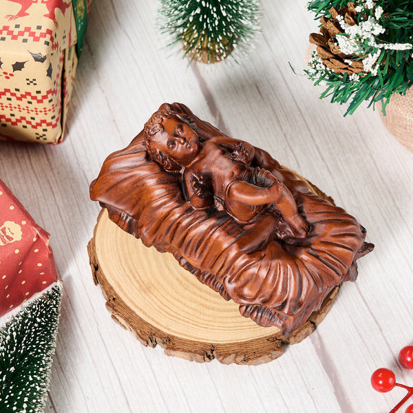Infant Jesus Wood Carving | Let the Light of the Newborn Illuminate the Path of Redemption