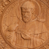 St. Francis of Assisi Patron Saint of Animals Religious Icon - Natural Wood Wall Decoration Hanging Souvenir