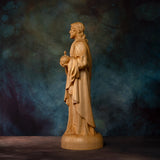 Bgcopper Hand Carved boxwood Sacred Heart of Jesus Statue