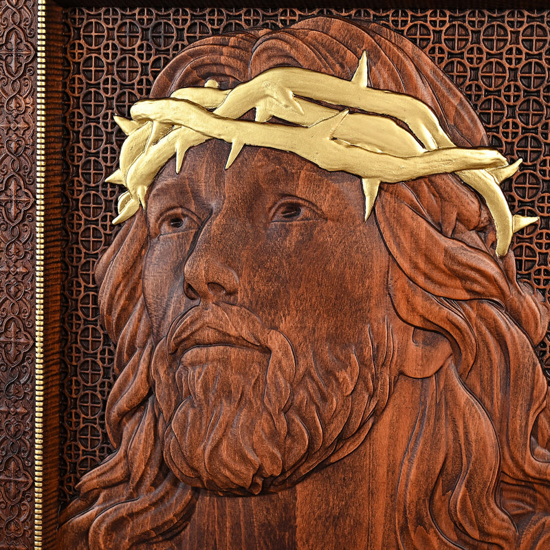 Jesus Crown of Thorns Wood Sculpture