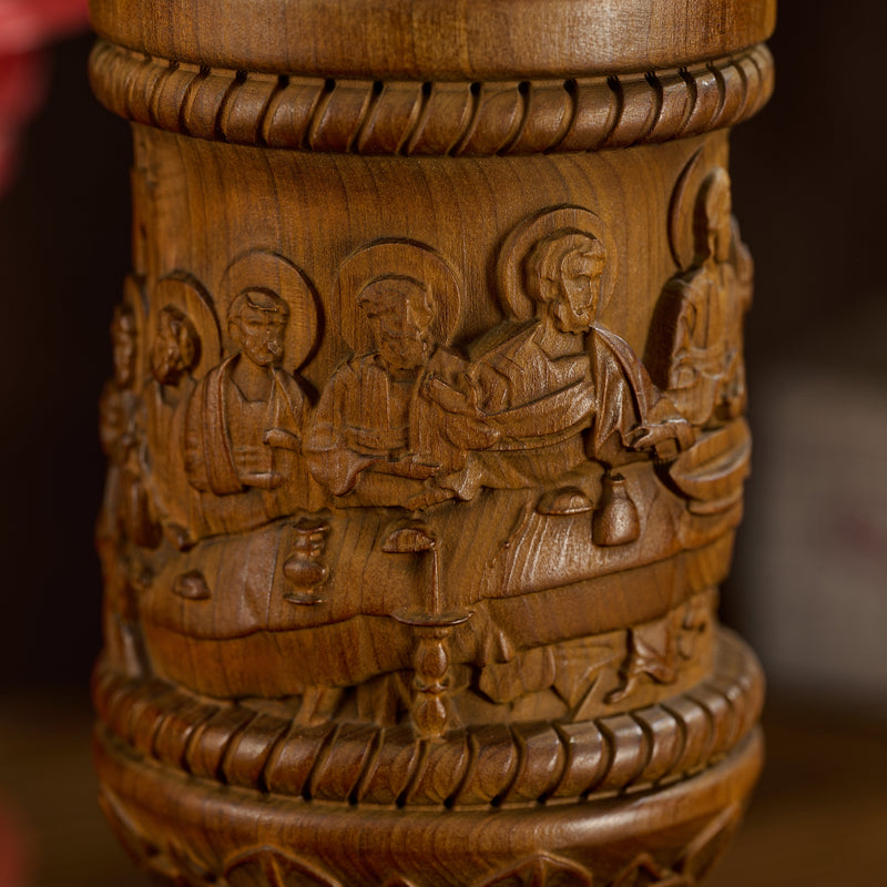Chalice side view showing carving detail