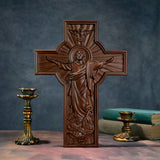 Ascension of Jesus wood carving cross