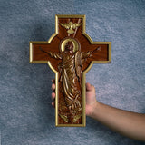 Ascension of Jesus wood carving cross