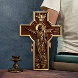 Ascension of Jesus wood carving cross